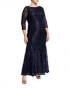 Plus Size Lace Sequin