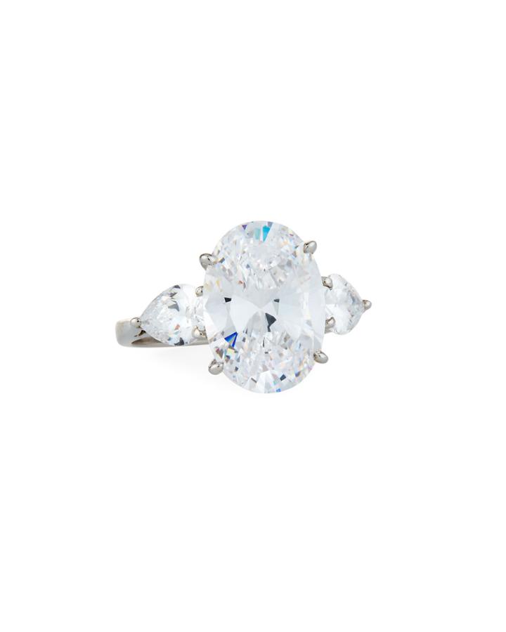 Triple Oval & Pear Cubic Zirconia Ring