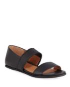 Lark Flat Leather Ruffle