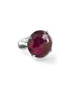 925 Rock Candy Large Round Ring In Cherry