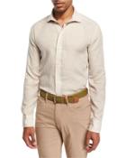 Collection Saline Beach Print Sport Shirt, Antibes Cliff (yellow)