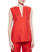 Split-neck Wool-blend