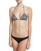 Tatoo You Gisele Triangle Swim Top, Black Pattern