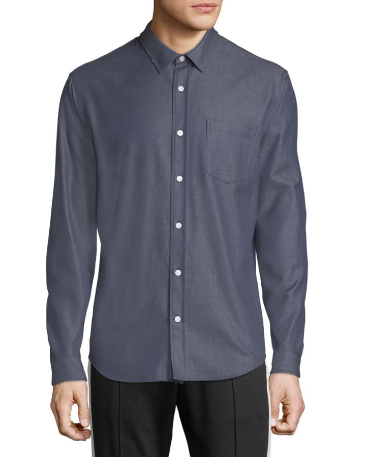 Men's Button-front Long-sleeve Twill