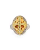 Fleur Over Stone Ring With Citrine Quartz,