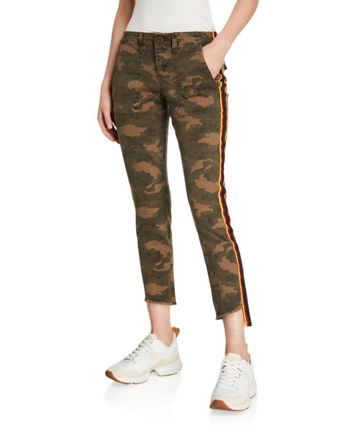 Camo Side Stripe Pants W/ Lace-up Back Detail