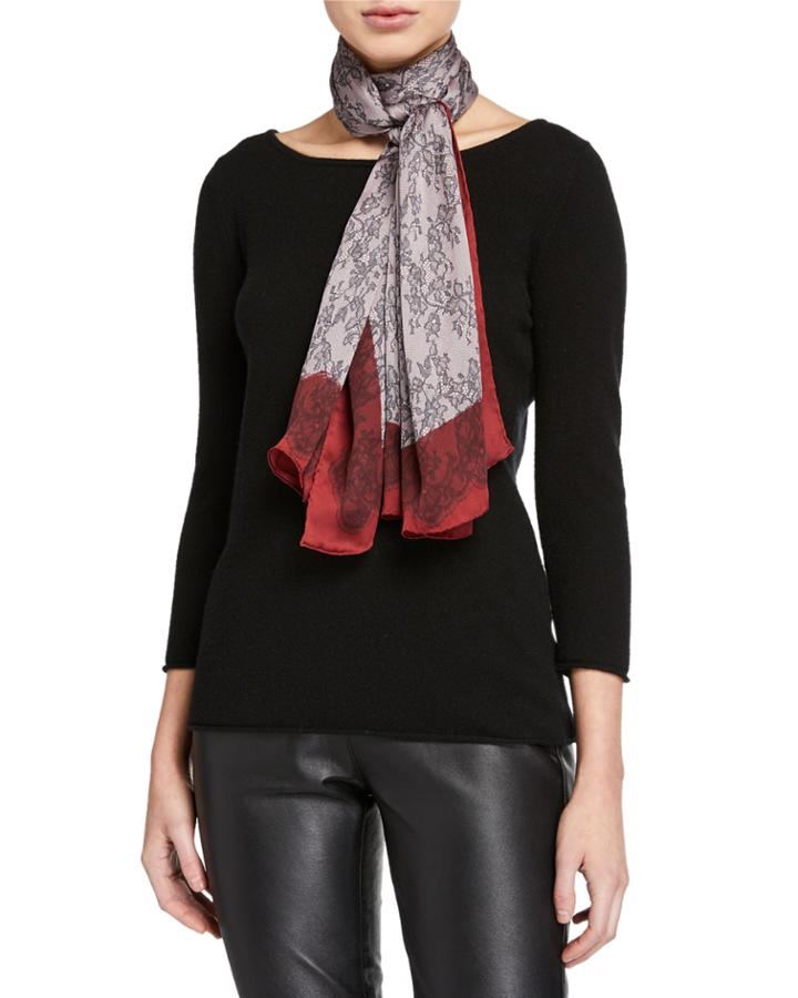 Colorblock Lace-print