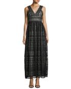 Geometric Lace-overlay Gown