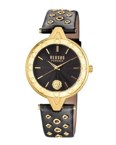 34mm V Versus Eyelet Watch W/ Leather