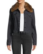 Meggy Denim Jacket W/ Faux-fur Collar
