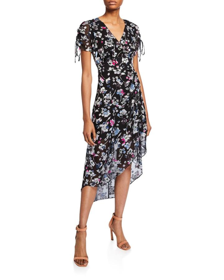 Lizzy Draped Floral High-low Dress