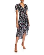 Lizzy Draped Floral High-low Dress