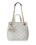 Bee Mine Heart-quilted Shopper Bag, White