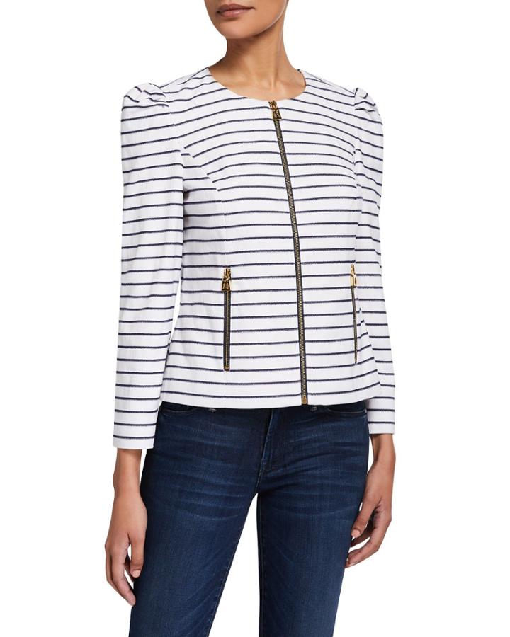 Striped Stretch Cotton Jacket