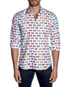 Men's Semi-fitted Bow-tie Print Woven