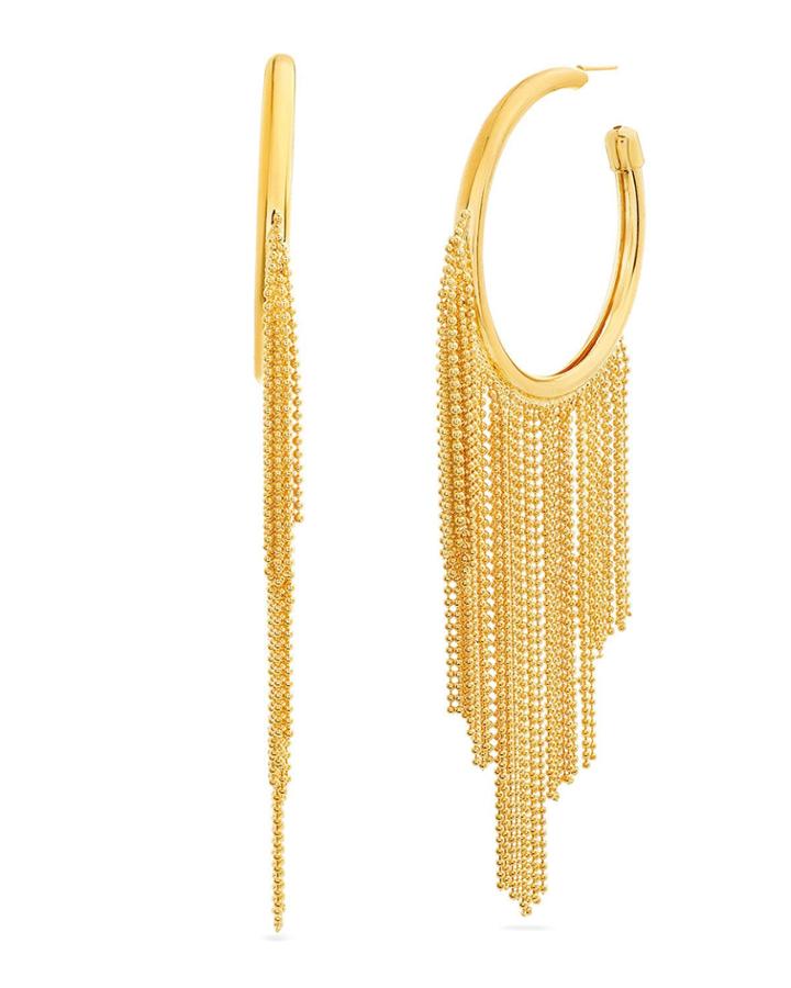 Cast Hoop & Tassel Earrings