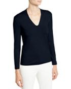 V-neck 3/4-sleeve Jersey-knit Top