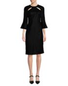 Bellaire Cutout Trumpet-sleeve Dress