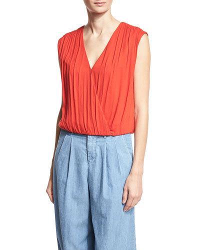 Dania Slouchy Crossover Top, Red