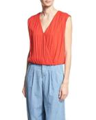 Dania Slouchy Crossover Top, Red