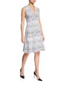 Sleeveless Square-print A-line Dress