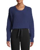 Paneled Crewneck Wool-blend
