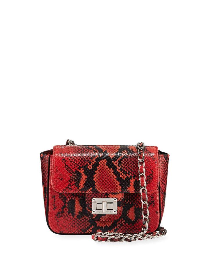 Vivian Small Python-print Crossbody Bag