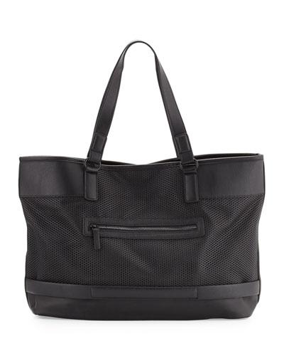 Edie Perforated Tote Bag, Black
