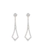 18k White Gold Art Deco Diamond Drop Earrings