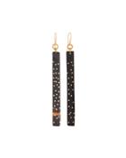 Kanga Starry Stick Studded Dark Horn Drop Earrings