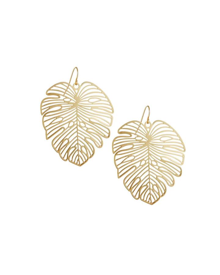 Open Leaf-drop Earrings