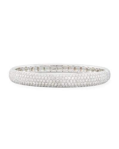 14k Micro-pave Diamond Bangle,