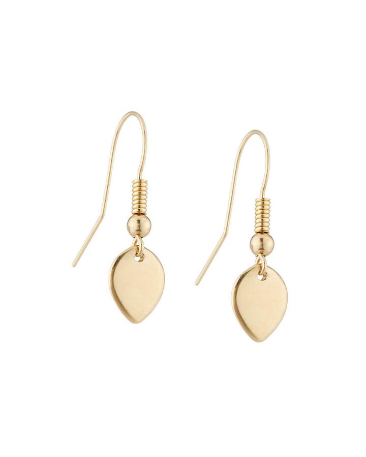 Siri 14k Gold Leaf Drop Earrings