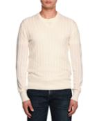 Cashmere-silk Rib-knit V-neck