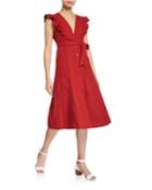 Lovers Cove Midi A-line Waist-tie Dress