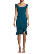 Sunset Silk Dress W/ Ruching