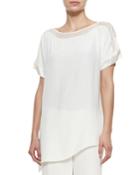 Petite Silk Boat-neck Easy Tunic