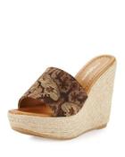 Darla Woven Wedge Espadrille Sandal, Black/moroccan