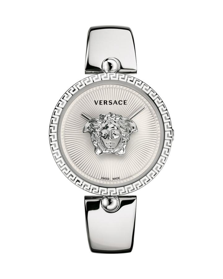 39mm Palazzo Empire Bangle Watch, White/silver