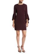 3/4 Bell-sleeve Stretch-silk Dress