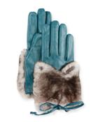Leather & Rabbit Fur Gloves
