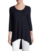3/4-sleeve High-low Tunic
