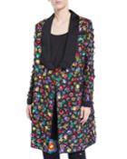 Floral Embellished Coat W/ Removable Waist