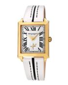 28mm Valentina Rectangular Watch, White/black