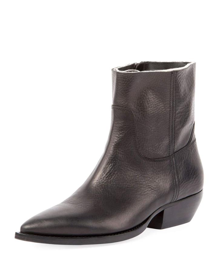 Theo Eli Leather Ankle Boots, Black