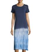 Short-sleeve Tie-dye Maxi Dress,