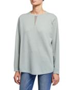 Crewneck Cashmere Sweater W/ Triangle Inset