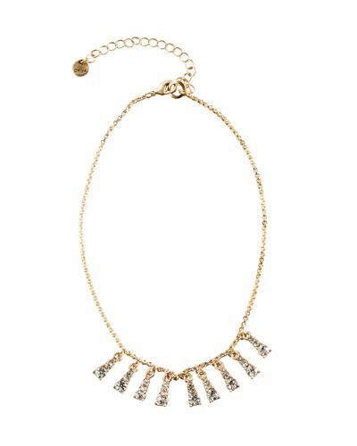 Golden Multi-drop Crystal Choker Necklace