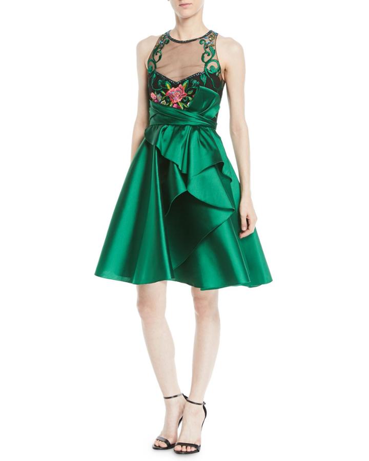 Sleeveless Illusion Dress W/
