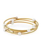 Cable Wrap Bangle W/ Freshwater Pearls, Yellow